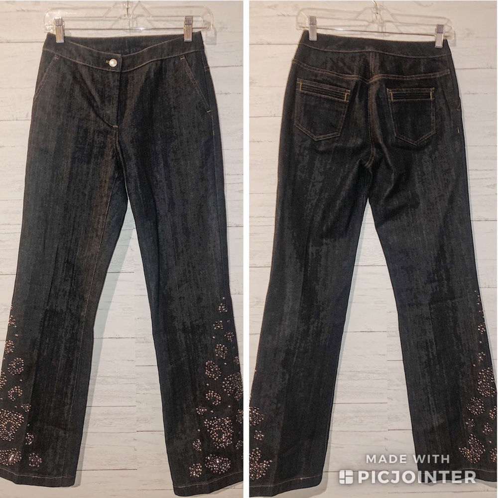 St JOHN couture rhinestone jeans
